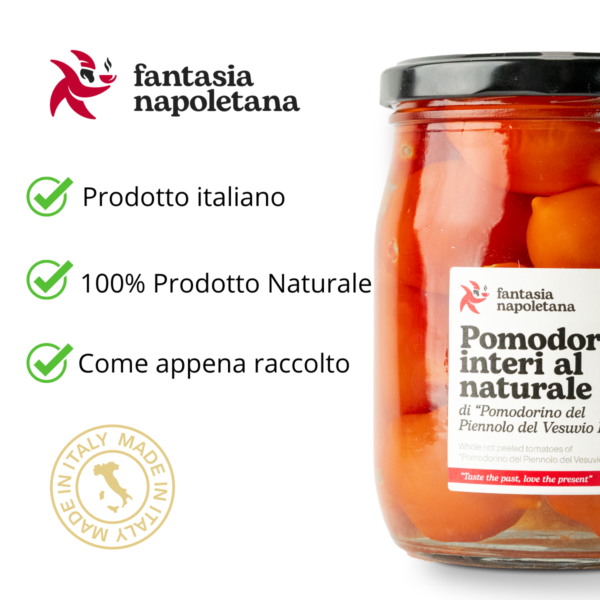 Pomdoro del Piennolo del Vesuvio D.O.P. - Intero al Naturale 580ml