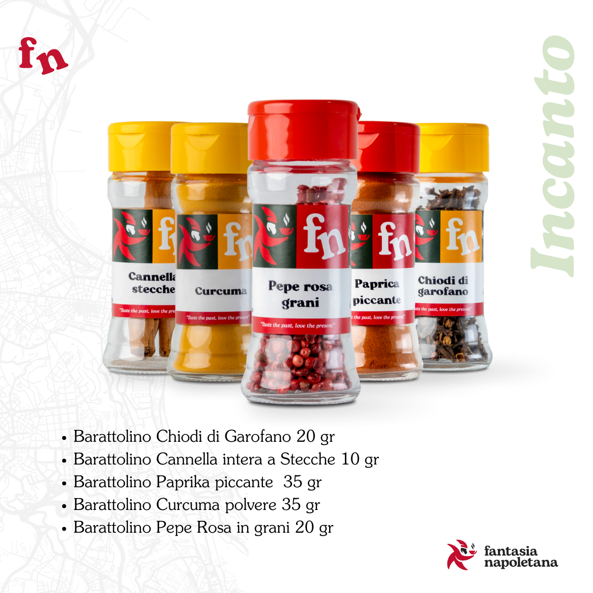 Confezione Regalo “Incanto” Fantasia Napoletana - Selezione di Spezie Pregiate per Cucina Gourmet