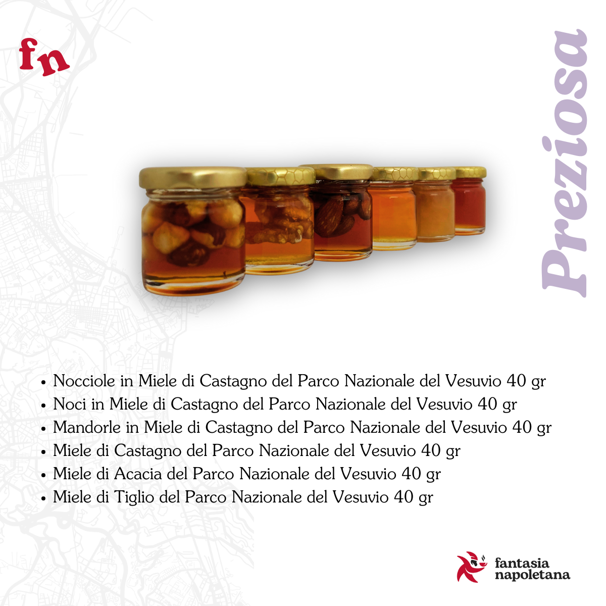 Confezione Regalo “Preziosa” Fantasia Napoletana - Selezione Gourmet di Mieli e Frutta Secca del Vesuvio